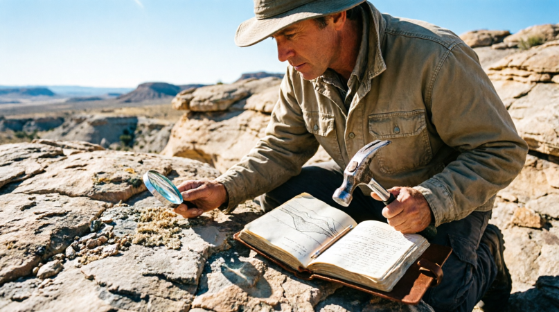Field survey of a mineral deposit